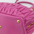 Miu Miu Matelasse Hand Bag Leather 2way Pink Gold Auth 210857A-12