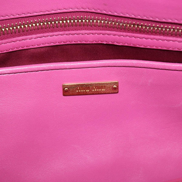 Miu Miu Matelasse Hand Bag Leather 2way Pink Gold Auth 210857A