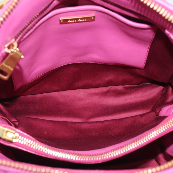Miu Miu Matelasse Hand Bag Leather 2way Pink Gold Auth 210857A