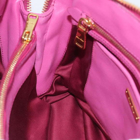 Miu Miu Matelasse Hand Bag Leather 2way Pink Gold Auth 210857A