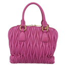 Miu Miu Matelasse Hand Bag Leather 2way Pink Gold Auth 210857A-3