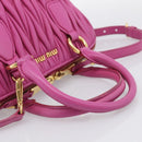 Miu Miu Matelasse Hand Bag Leather 2way Pink Gold Auth 210857A-7