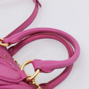 Miu Miu Matelasse Hand Bag Leather 2way Pink Gold Auth 210857A-8
