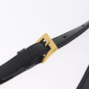 Miu Miu Madras Shoulder Bag Leather Black Gold Auth 210864M-10