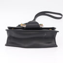 Miu Miu Madras Shoulder Bag Leather Black Gold Auth 210864M-11