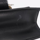 Miu Miu Madras Shoulder Bag Leather Black Gold Auth 210864M-12