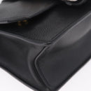 Miu Miu Madras Shoulder Bag Leather Black Gold Auth 210864M-13