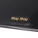 Miu Miu Madras Shoulder Bag Leather Black Gold Auth 210864M-17