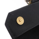Miu Miu Madras Shoulder Bag Leather Black Gold Auth 210864M-21