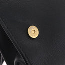 Miu Miu Madras Shoulder Bag Leather Black Gold Auth 210864M-22