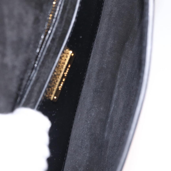 Miu Miu Madras Shoulder Bag Leather Black Gold Auth 210864M