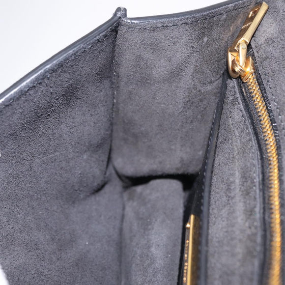 Miu Miu Madras Shoulder Bag Leather Black Gold Auth 210864M