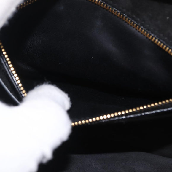 Miu Miu Madras Shoulder Bag Leather Black Gold Auth 210864M