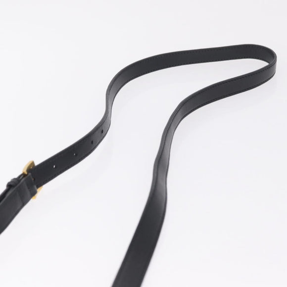 Miu Miu Madras Shoulder Bag Leather Black Gold Auth 210864M