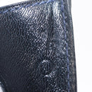 HERMES Bean Long Wallet Leather Black Gold Auth 210865A-21