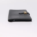 HERMES Bean Long Wallet Leather Black Gold Auth 210865A-5
