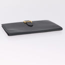 HERMES Bean Long Wallet Leather Black Gold Auth 210865A-6