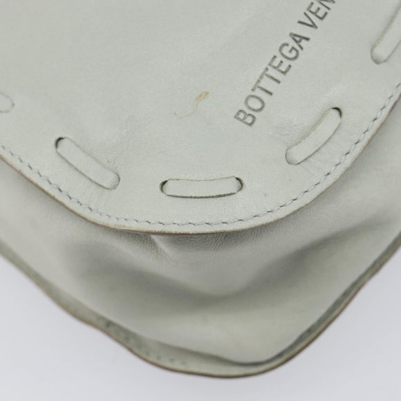 Bottega Veneta Bamboo Shoulder Bag Leather Light Blue Gold Auth 210867A