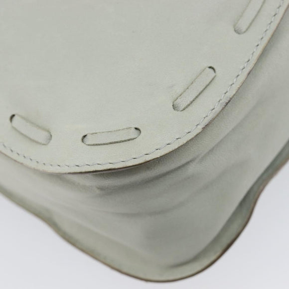 Bottega Veneta Bamboo Shoulder Bag Leather Light Blue Gold Auth 210867A