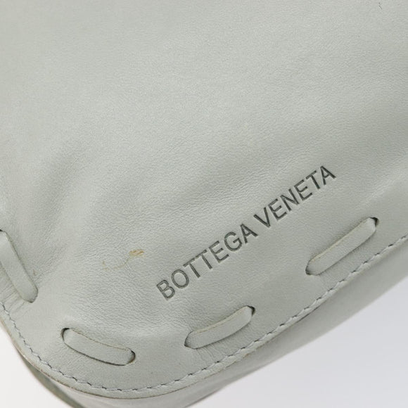 Bottega Veneta Bamboo Shoulder Bag Leather Light Blue Gold Auth 210867A