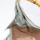 Bottega Veneta Bamboo Shoulder Bag Leather Light Blue Gold Auth 210867A-19