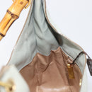 Bottega Veneta Bamboo Shoulder Bag Leather Light Blue Gold Auth 210867A-20