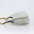 Bottega Veneta Bamboo Shoulder Bag Leather Light Blue Gold Auth 210867A-5