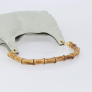 Bottega Veneta Bamboo Shoulder Bag Leather Light Blue Gold Auth 210867A-7