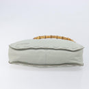 Bottega Veneta Bamboo Shoulder Bag Leather Light Blue Gold Auth 210867A-9
