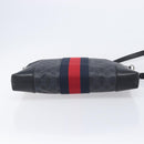GUCCI GG Supreme Sherry Line Shoulder Bag PVC Black Silver 474139 Auth 210868V-11