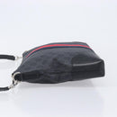 GUCCI GG Supreme Sherry Line Shoulder Bag PVC Black Silver 474139 Auth 210868V-5