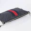 GUCCI GG Supreme Sherry Line Shoulder Bag PVC Black Silver 474139 Auth 210868V-6