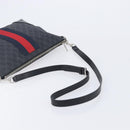 GUCCI GG Supreme Sherry Line Shoulder Bag PVC Black Silver 474139 Auth 210868V-7