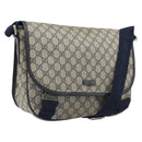 GUCCI GG Supreme Shoulder Bag PVC Navy Silver 201732 Auth 210870A-1