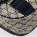 GUCCI GG Supreme Shoulder Bag PVC Navy Silver 201732 Auth 210870A-11