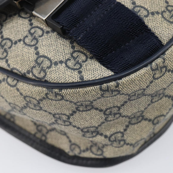 GUCCI GG Supreme Shoulder Bag PVC Navy Silver 201732 Auth 210870A