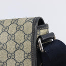 GUCCI GG Supreme Shoulder Bag PVC Navy Silver 201732 Auth 210870A-15