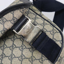 GUCCI GG Supreme Shoulder Bag PVC Navy Silver 201732 Auth 210870A-17
