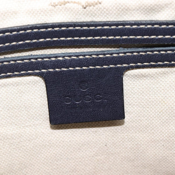 GUCCI GG Supreme Shoulder Bag PVC Navy Silver 201732 Auth 210870A