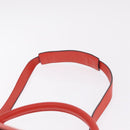 CELINE Trapeze Hand Bag Leather 2way Red Silver Auth 210871A-10