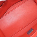 CELINE Trapeze Hand Bag Leather 2way Red Silver Auth 210871A-23
