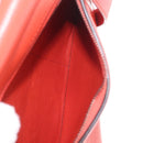 CELINE Trapeze Hand Bag Leather 2way Red Silver Auth 210871A-27