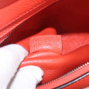 CELINE Trapeze Hand Bag Leather 2way Red Silver Auth 210871A-28