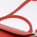 CELINE Trapeze Hand Bag Leather 2way Red Silver Auth 210871A-8