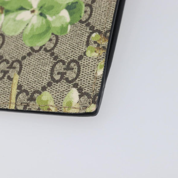 GUCCI GG Blooms Clutch Bag PVC Beige Silver 411691 Auth 210875A