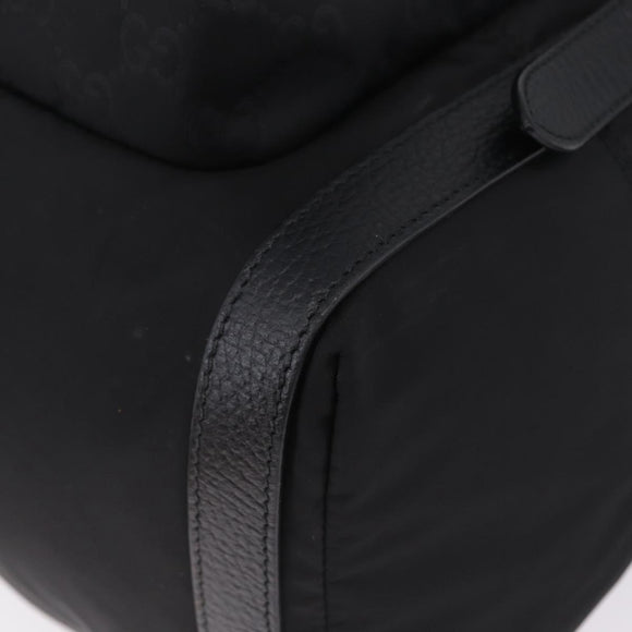 GUCCI GG Canvas Backpack Nylon Outlet Black Silver 510336 Auth 210877A