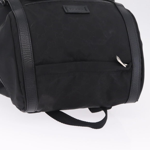 GUCCI GG Canvas Backpack Nylon Outlet Black Silver 510336 Auth 210877A