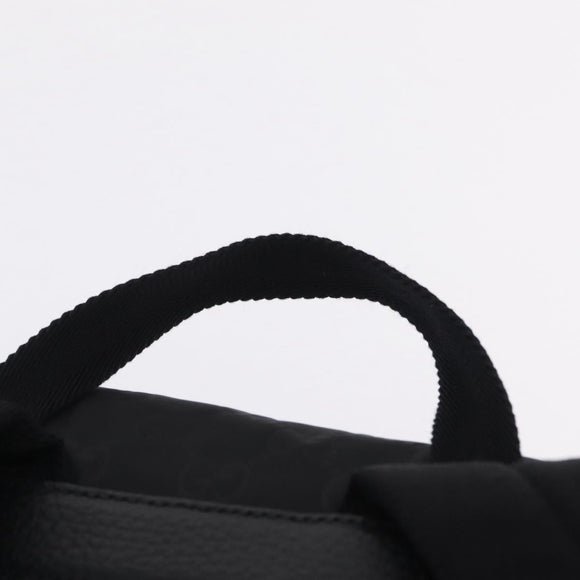 GUCCI GG Canvas Backpack Nylon Outlet Black Silver 510336 Auth 210877A