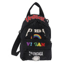 Balenciaga Shoulder Bag Canvas Black 656328 Auth 210880A-2