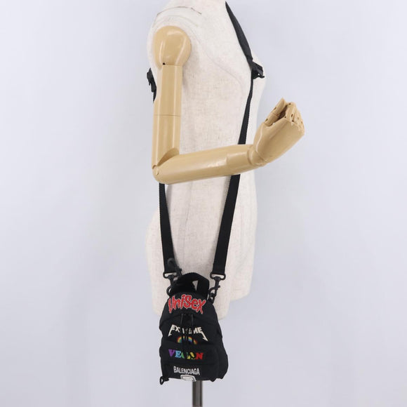 Balenciaga Shoulder Bag Canvas Black 656328 Auth 210880A